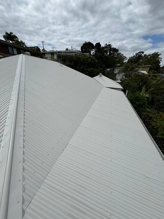 A white roof after a full restoration